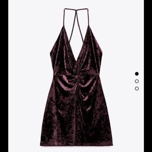 Zara Sexy Mini Velvet Dress